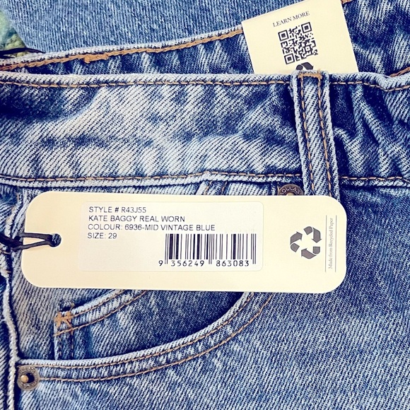 ROLLA'S Kate Baggy Mid Rise Wide Leg Blue Jeans Womens Size 29 New With Tags - Picture 10 of 15